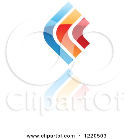 Clipart of a Colorful Abstract Icon with a Reflection 9 - Royalty Free Vector Illustration by cidepix