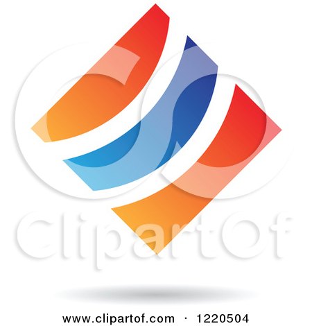 Clipart of a Blue and Orange Abstract Diamond - Royalty Free Vector Illustration by cidepix