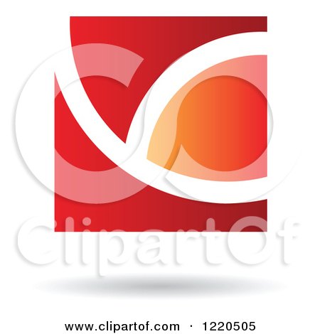 Clipart of a Red and Orange Abstract Icon - Royalty Free Vector Illustration by cidepix