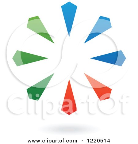 Clipart of a Colorful Abstract Circular Icon and Shadow 5 - Royalty Free Vector Illustration by cidepix
