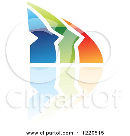 Clipart of a Colorful Abstract Icon with a Reflection 6 - Royalty Free Vector Illustration by cidepix