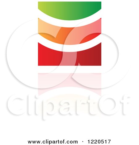 Clipart of a Colorful Abstract Icon with a Reflection 11 - Royalty Free Vector Illustration by cidepix