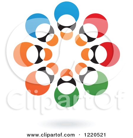 Clipart of a Colorful Abstract Circular Icon and Shadow 2 - Royalty Free Vector Illustration by cidepix