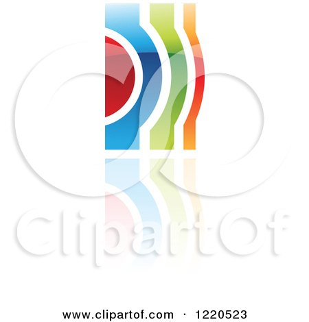 Clipart of a Colorful Abstract Icon with a Reflection 3 - Royalty Free Vector Illustration by cidepix