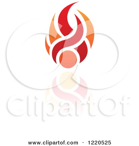 Clipart of Red and Orange Abstract Flames - Royalty Free Vector Illustration by cidepix
