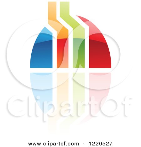 Clipart of a Colorful Abstract Icon with a Reflection 4 - Royalty Free Vector Illustration by cidepix