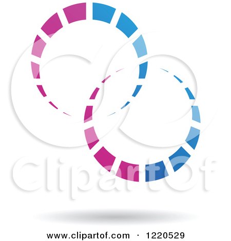 Clipart of a Floating Blue and Purple Rings Icon - Royalty Free Vector Illustration by cidepix