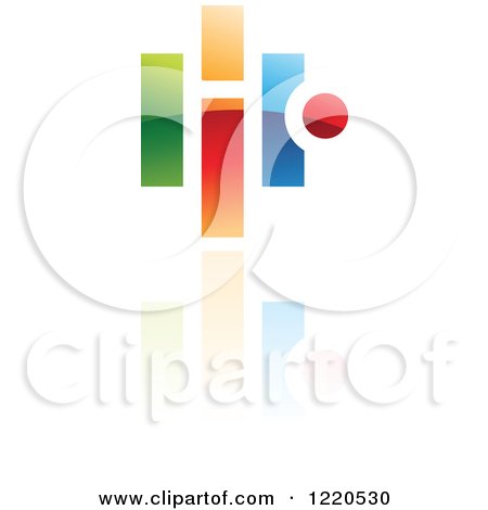 Clipart of a Colorful Abstract Icon with a Reflection 2 - Royalty Free Vector Illustration by cidepix