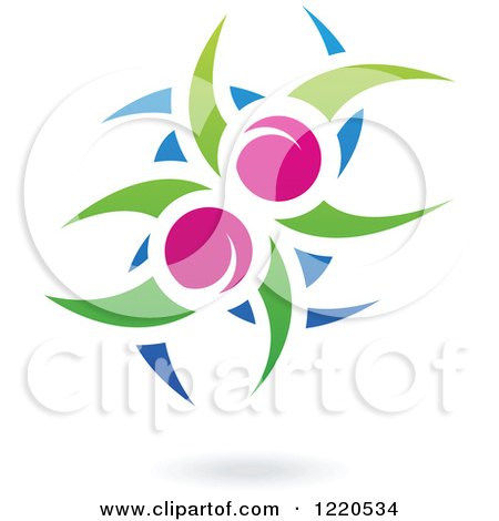 Clipart of a Floating Plum Fruit and Leaf Icon 2 - Royalty Free Vector Illustration by cidepix