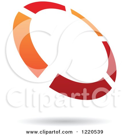 Clipart of a Red and Orange Ring Icon - Royalty Free Vector Illustration by cidepix