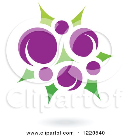 Clipart of a Floating Plum Fruit and Leaf Icon - Royalty Free Vector Illustration by cidepix