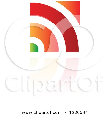 Clipart of a Colorful Abstract Icon with a Reflection 10 - Royalty Free Vector Illustration by cidepix