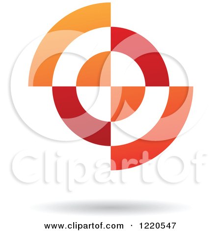 Clipart of a Red and Orange Abstract Icon 3 - Royalty Free Vector Illustration by cidepix
