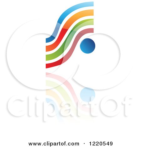 Clipart of a Colorful Abstract Icon with a Reflection 7 - Royalty Free Vector Illustration by cidepix