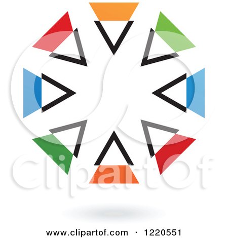 Clipart of a Colorful Abstract Circular Icon and Shadow 4 - Royalty Free Vector Illustration by cidepix