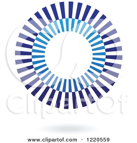 Clipart of a Floating Blue Circle of Rays - Royalty Free Vector Illustration by cidepix