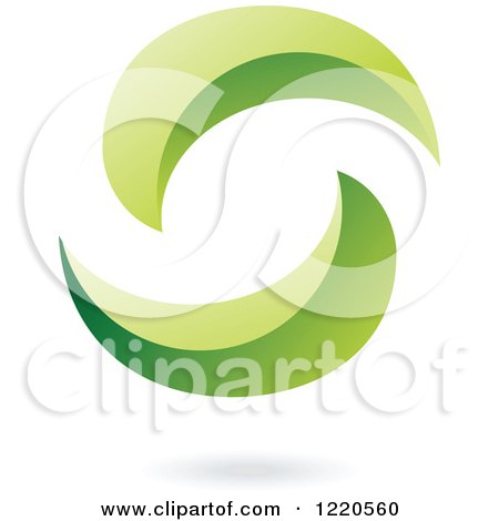 Clipart of a Floating Abstract Green Icon - Royalty Free Vector Illustration by cidepix