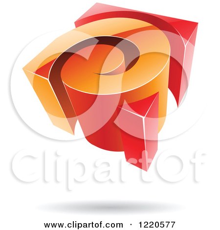 Clipart of a 3d Orange and Red Spiral Logo - Royalty Free Vector Illustration by cidepix