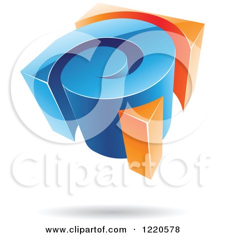 Clipart of a 3d Orange and Blue Spiral Logo - Royalty Free Vector Illustration by cidepix