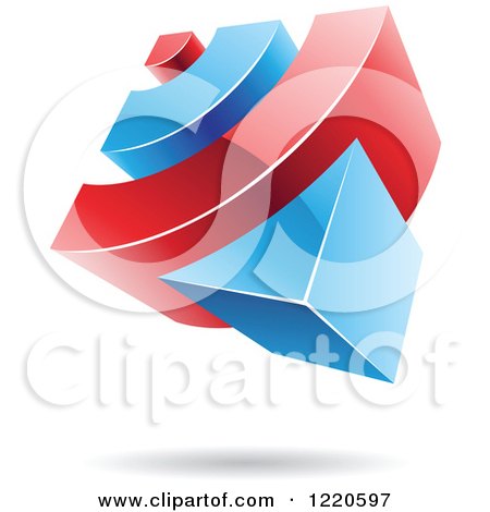 Clipart of a 3d Abstract Red and Blue Logo 2 - Royalty Free Vector Illustration by cidepix