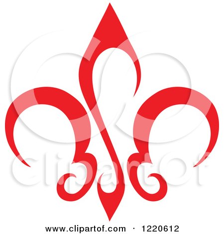 Clipart of a Red Fleur De Lis - Royalty Free Vector Illustration by cidepix