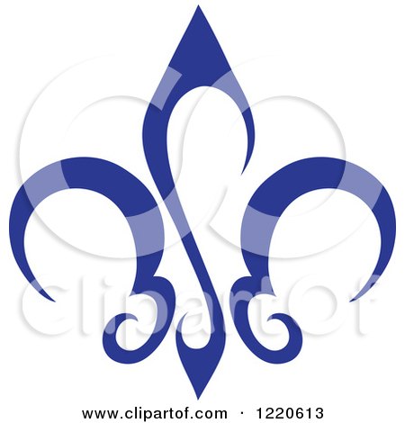 Clipart of a Blue Fleur De Lis - Royalty Free Vector Illustration by cidepix
