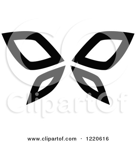 Clipart of a Black and White Butterfly - Royalty Free Vector Illustration by cidepix