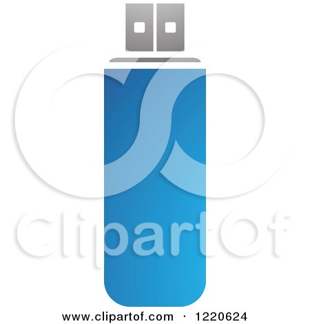 Clipart of a Blue Usb Memory Stick - Royalty Free Vector Illustration by cidepix