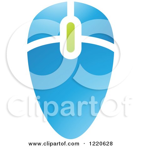 Clipart of a Green and Blue Computer Mouse - Royalty Free Vector Illustration by cidepix