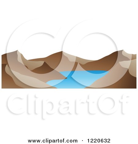 Clipart of a Mountainous Lake - Royalty Free Vector Illustration by cidepix