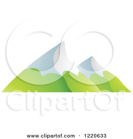 Clipart of Snow Capped Mountain Peaks - Royalty Free Vector Illustration by cidepix
