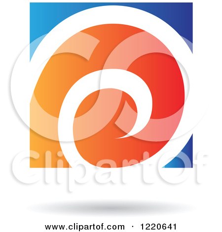 Clipart of a Floating Blue and Orange Spiral Icon - Royalty Free Vector Illustration by cidepix