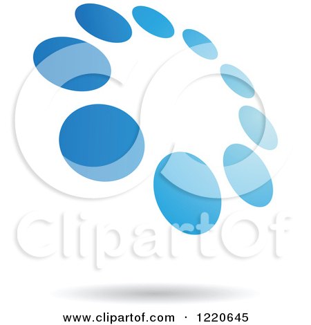 Clipart of a Floating Blue Circle of Dots - Royalty Free Vector Illustration by cidepix
