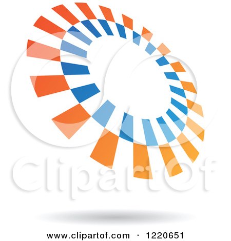 Clipart of a Floating Blue and Orange Circle Icon 2 - Royalty Free Vector Illustration by cidepix
