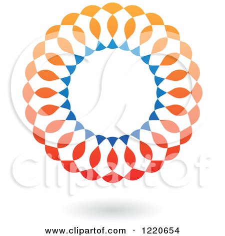 Clipart of a Floating Blue and Orange Circle Icon - Royalty Free Vector Illustration by cidepix