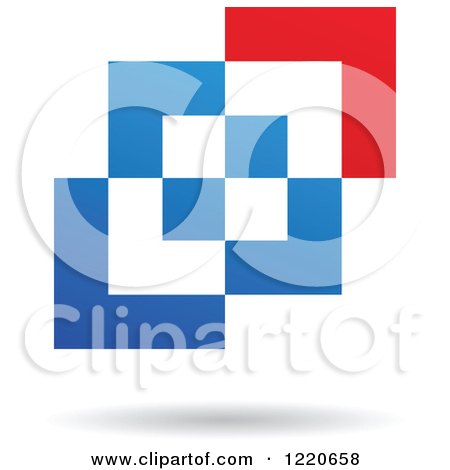 Clipart of a Floating Abstract Red and Blue Icon 2 - Royalty Free Vector Illustration by cidepix