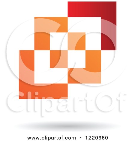Clipart of a Red and Orange Abstract Geometric Icon - Royalty Free Vector Illustration by cidepix