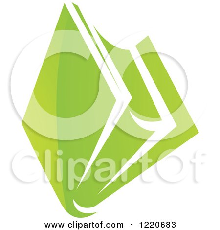 Clipart of a Green Book - Royalty Free Vector Illustration by cidepix