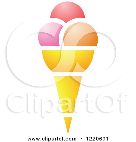 Clipart of a Waffle Ice Cream Cone - Royalty Free Vector Illustration by cidepix