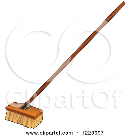 Clipart of a Shop Broom - Royalty Free Vector Illustration by cidepix