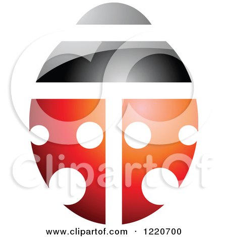 Clipart of a Reflective Ladybug - Royalty Free Vector Illustration by cidepix