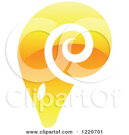 Clipart of a Reflective Yellow Ram - Royalty Free Vector Illustration by cidepix