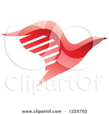 Clipart of a Red Eagle Flying - Royalty Free Vector Illustration by cidepix