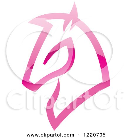 Clipart of a Reflective Pink Horse - Royalty Free Vector Illustration by cidepix