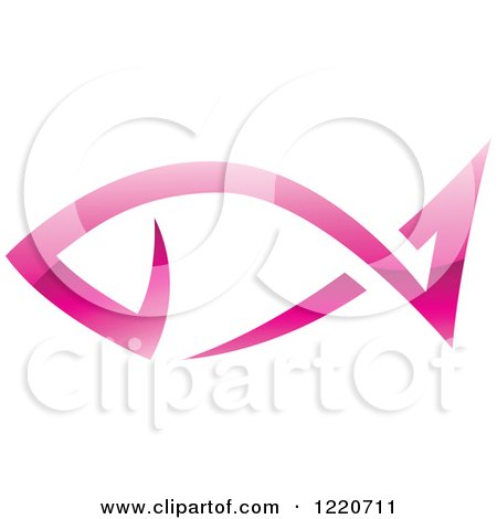 Clipart of a Pink Fish - Royalty Free Vector Illustration by cidepix