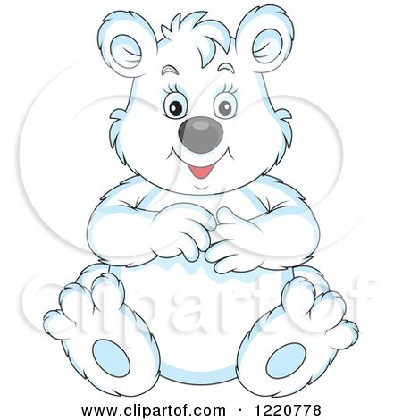 Clipart of a Sitting Chubby Polar Bear - Royalty Free Vector Illustration by Alex Bannykh