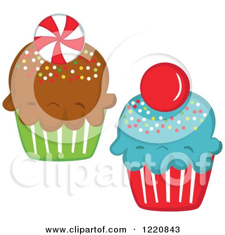 Clipart of Christmas Cupcakes - Royalty Free Vector Illustration by peachidesigns