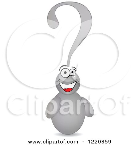 Clipart of a Happy Question Mark Man - Royalty Free Vector Illustration by Andrei Marincas