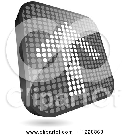 Clipart of a Reflective Grayscale up Arrow Icon Made of Dots - Royalty Free Vector Illustration by Andrei Marincas