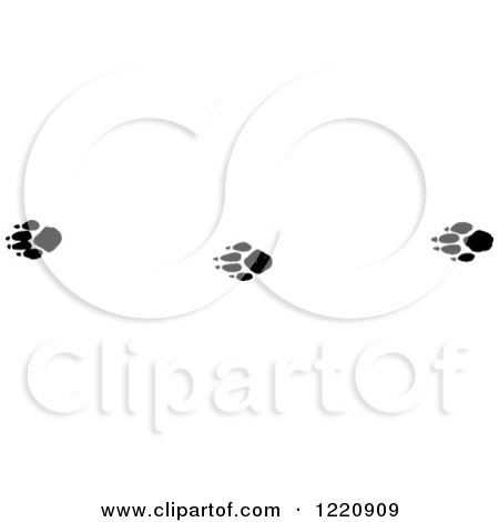 Clipart of Black and White Red Fox Tracks - Royalty Free Vector Illustration by Picsburg